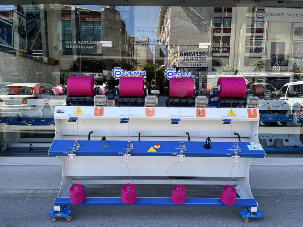 10 İnç Slindir 4'lü Yeni Sistem İplik Aktarma Makinası